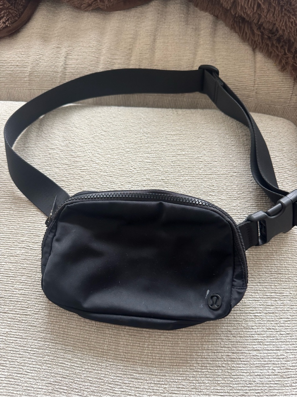 lululemon athletica Black Belt Bag with Adjustable Strap
